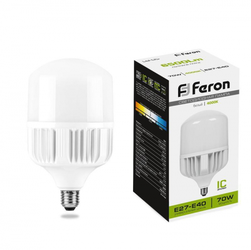 Лампа светодиодная LB-65 70Вт T140 4000К E27-E40 230В FERON 25822