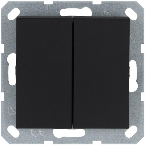 Выключатель 2-кл. 10А IP20 механизм черн. матовый soft touch Jasmart G3023PB