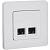 Розетка компьютерная 2-м Inspiria RJ45 кат.6 UTP механизм бел. IEK 673840