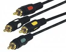 Шнур 4RCA Plug - 4RCA Plug 1.5М (GOLD) Rexant 17-0312