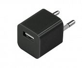 Устройство зарядное сетевое квадрат USB (СЗУ) (1000mA) черн. Rexant 18-1910