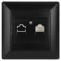Розетка компьютерная 1-м СП Solo 4-303-05 RJ45 антрацит Intro Б0043386