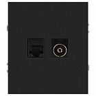 Розетка комбинированная СП Arktik RJ45 + TV 16А IP20 250В антрацит Эра Б0070498