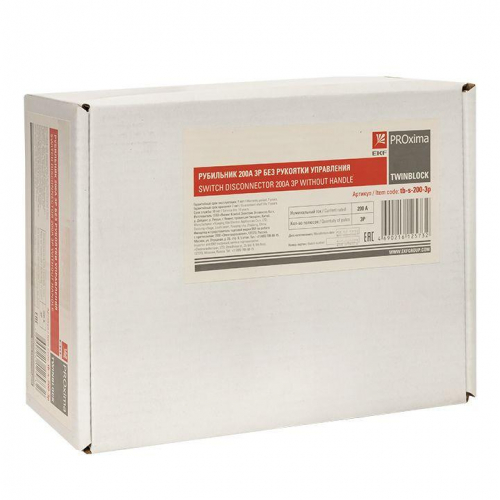 Рубильник 3п 200А без рукоятки управления TwinBlock PROxima EKF tb-s-200-3p фото 6
