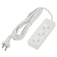 Удлинитель 3х3м без заземл. 10А Ultra S-CU3-3 WHITE бел. Uniel UL-00009982