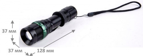 Фонарь аккумуляторный E142 CREE 3Вт фокус 3 режима 220В пластик. черн. (бокс) Ultraflash 12187 фото 2