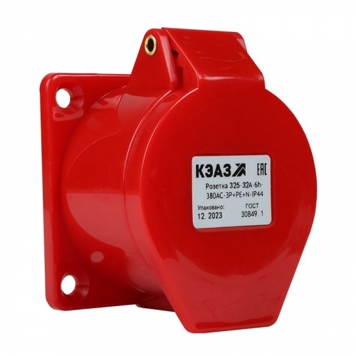 Розетка фланцевая 325 32А 380AC 3P+PE+N 6ч IP44 КЭАЗ 222761 фото 4