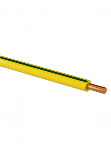 Провод ПуВ (ПВ-1) 1х6,0 ГОСТ (200м), желто-зеленый TDM фото 2