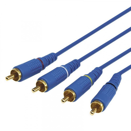 Шнур 4х4 RCA 2м син. gold Rexant 17-0303-1