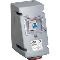 Розетка 416RPR6 16А 3P+N+E с УЗО IP44 ABB 2CMA168278R1000