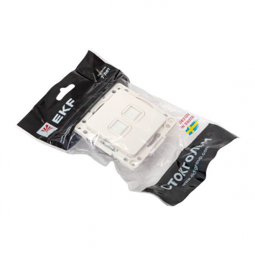Розетка компьютерная 2-м Стокгольм RJ-45 механизм бел. EKF EYK02-035-10 фото 9