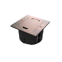 Лючок MultiDesk MDK20 на 2мод. IP44 с монтажной коробкой для стены фальшпола стола медь SE MDK20102CA