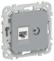 Розетка 2-м СП FLITE РКТВ5е-2-0-ФлС RJ45/TV кат.5E UTP механизм сер. IEK FI-AK22-1-K03