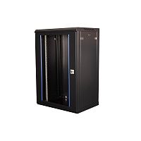 Шкаф телекоммуникационный настен. 19дюйм 18U 901х600х450мм дверь стекло черн. Datarex DR-635001