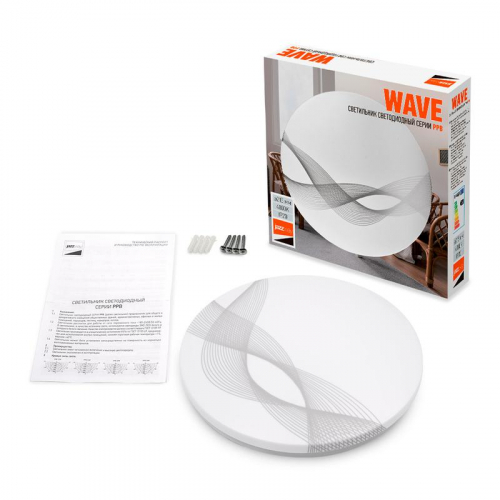Светильник светодиодный декоративный PPB Wave 12Вт 4000К IP20 d215х50 настенно-потолочный бытовой JazzWay 5024625 фото 8