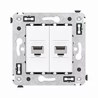 Розетка компьютерная 2-м СП Avanti "Белое облако" RJ45 кат.6A без шторок механизм DKC 4400674