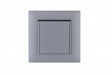Розетка 1-м с крышкой Karea RIZZ STAR с заземл. сер. Makel 88065029