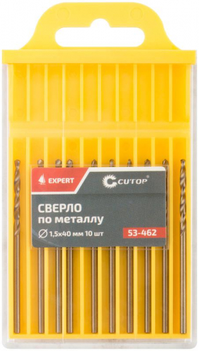 Сверло по металлу ЭКСПЕРТ/EXPERT 1.5х40мм (уп.10шт) Cutop 53-462 фото 3