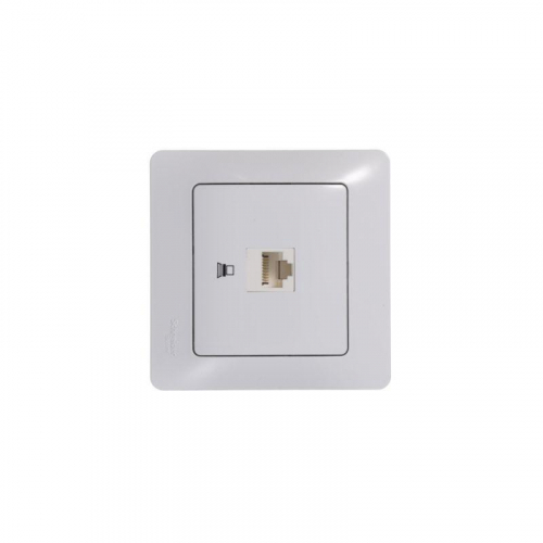 Розетка компьютерная 1-м СП Glossa RJ45 кат.5E механизм бел. SE GSL000181K фото 5
