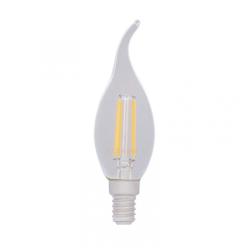 Лампа светодиодная филаментная 7.5Вт CN37 свеча на ветру прозрачная 4000К нейтр. бел. E14 600лм диммир. Rexant 604-106