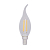 Лампа светодиодная филаментная 9.5Вт CN37 свеча на ветру прозрачная 4000К нейтр. бел. E14 950лм Rexant 604-110