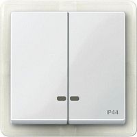 Клавиша 2-м Merten с окошком для свет. индик. IP44 бел. SchE MTN3424-0319