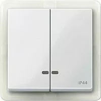 Клавиша 2-м Merten с окошком для свет. индик. IP44 бел. SchE MTN3424-0319