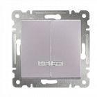 Выключатель 2-кл. СП Karea 10А IP20 с подсветкой механизм жемчуж. Makel 57100023