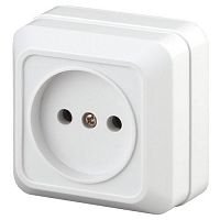 Розетка 1-м ОП Quadro 2-201-01 16А IP20 250В 2P бел. Intro Б0053774