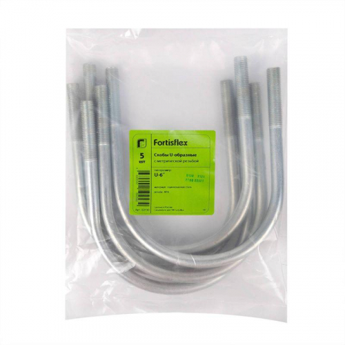 Болт U-образный 6дюйм М16 оцинк. (уп.5шт) Fortisflex 63130 фото 2
