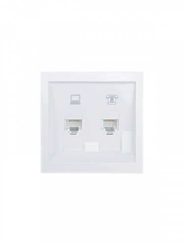 Розетка компьютерная + телефонная СП ZIMA IP20 механизм бел. LEZARD 704-0288-143 фото 3
