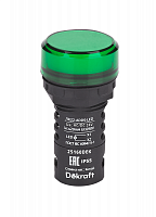 Лампа коммутационная ADDS ЛК-22 d22 24В AC/DC IP55 LED зел. DEKraft 25160DEK