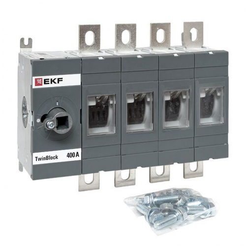 Рубильник 4п 400А без рукоятки управления TwinBlock EKF tb-s-400-4p фото 2