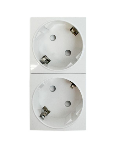 Розетка 2х2К+З нем.стд., 45х90 мм (mosaic), 4 модуля, белая Filum FL-PWS-2P-WH