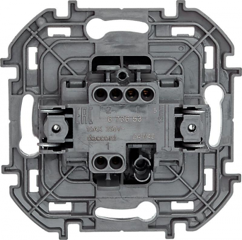Переключатель 1-кл. Inspiria 10А IP20 250В 10AX механизм антрацит IEK 673653 фото 4