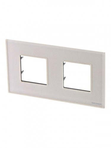 Рамка 2-м 2мод. Zenit стекло жемчуж. ABB 2CLA227200N3501