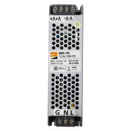 Блок питания для светодиод. ленты BSPS 150Вт 12.5А 12В IP20 метал. JazzWay 5024397