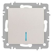 Выключатель 1-кл. СП Accent 6-102-06 10А IP20 250В с подсветкой AL/CU перламутр. Intro Б0063467
