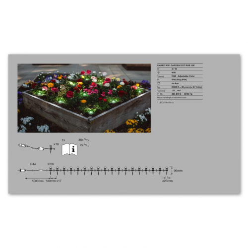 Светильник светодиодный SMART WIFI GARDEN DOT 18 элементов RGB 18P LEDVANCE 4058075478558 фото 6
