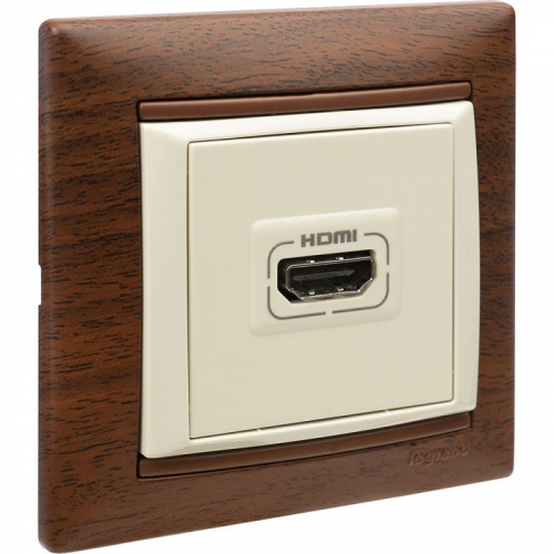 Механизм розетки HDMI 1-м Valena сл. кость Leg 774185 фото 5
