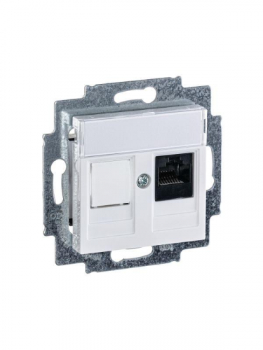 Розетка компьютерная Levit RJ45 кат.5E с заглушкой бел. ABB 2CHH295117A6003 фото 4