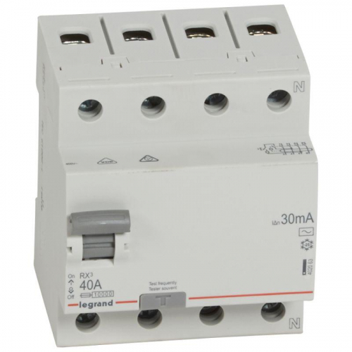 Выключатель дифференциального тока (УЗО) 4п 40А 30мА тип AC RX3 Leg 402063 фото 2