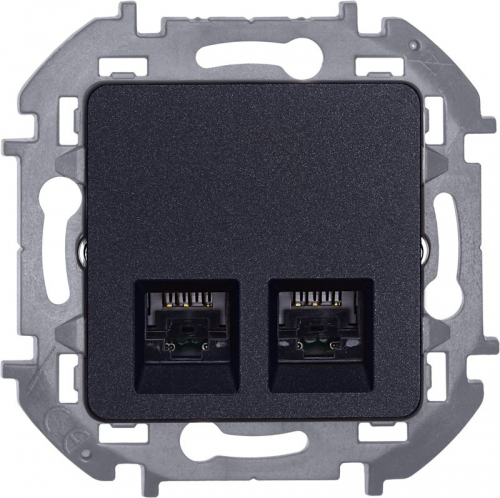 Розетка компьютерная 2-м Inspiria RJ45 кат.5E UTP антрацит IEK 673838 фото 5