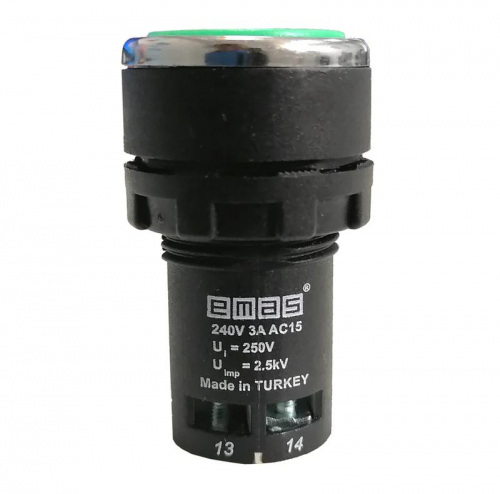 Кнопка нажимная моноблочная 22мм IP 40 1НО+1НЗ с цифрой | EMAS MB102DY1 фото 2