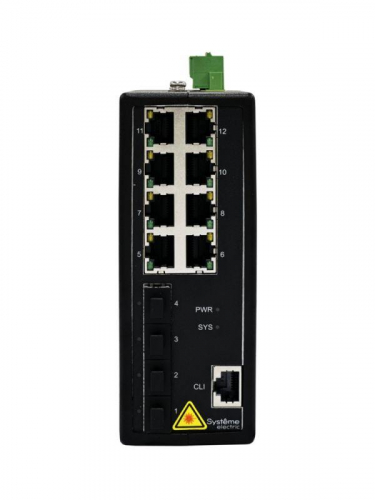 Коммутатор промышленный управляемый Ethernet L2+ 8х10/100/1000BaseT 4х1000BaseX SFP SE NSETM212T08X04B фото 3