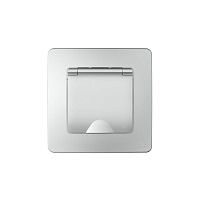 Розетка 1-м СП Blanca 16А IP44 250В с заземл. защ. шторки с крышкой алюм. SE BLNRS441113