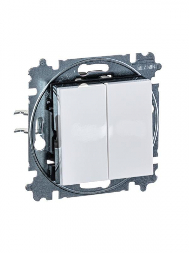 Переключатель 2-кл. СП Levit IP20 бел./дым. черн. ABB 2CHH595245A6062 фото 3