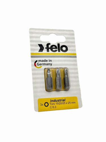 Бита TX15/TX20/TX25 25мм Industrial (блист.3шт) FELO 02693316 фото 2