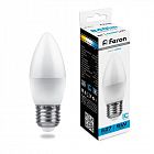 Лампа светодиодная LB-570 9Вт C37 свеча 6400К E27 230В FERON 25938