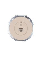 Розетка компьютерная СП OSEN RJ45 кат.6 механизм сл. кость LEZARD 743-9088-140